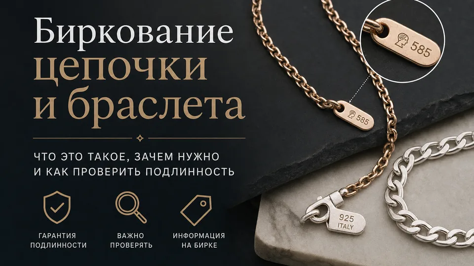 Биркование цепочки и браслета: особенности для ГИИС ДМДК