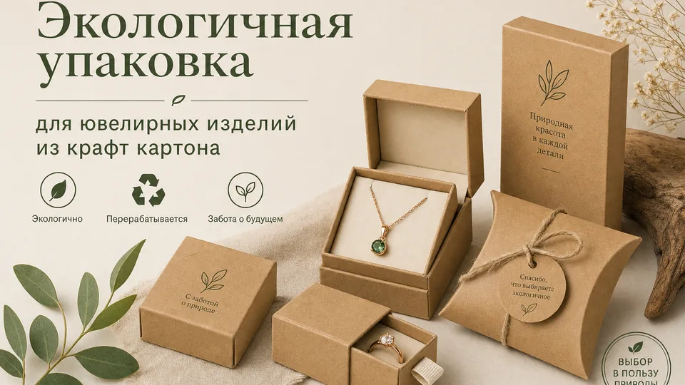 Экологичная упаковка для ювелирных изделий из крафт-картона
