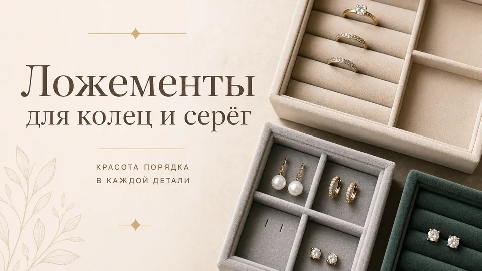 Ложементы для колец и серёг: какие формы и материалы подходят лучше всего
