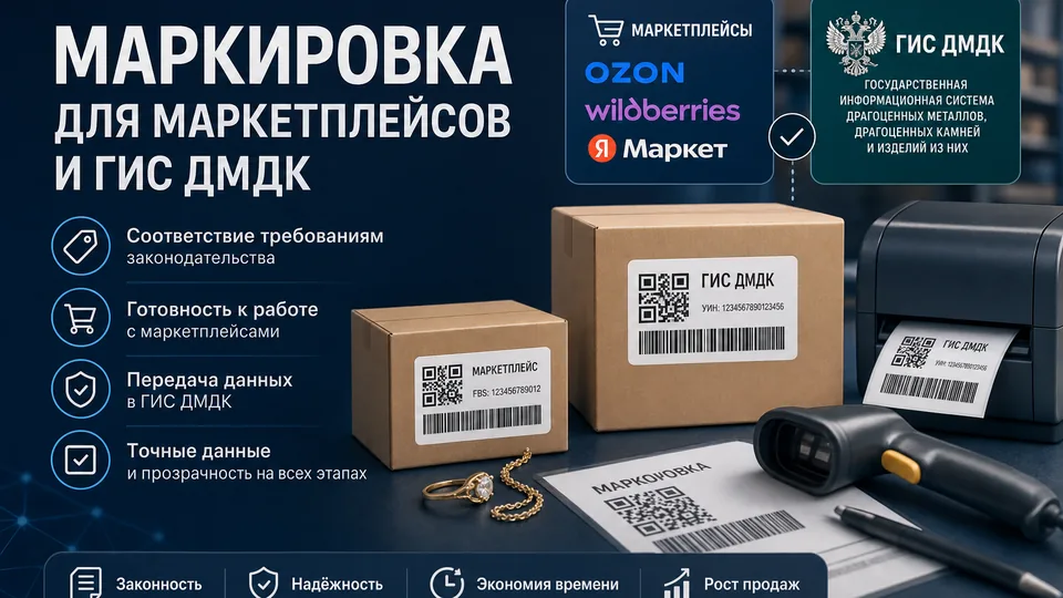 Маркировка для маркетплейсов и ГИИС ДМДК: совместимые решения