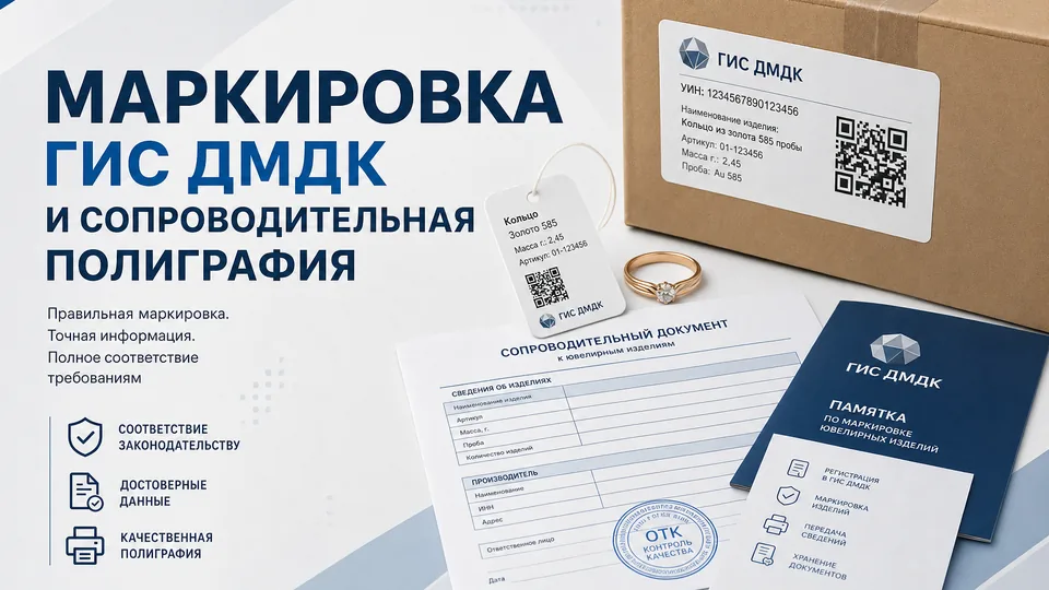 Маркировка ГИИС ДМДК и сопроводительная полиграфия: бирки, сертификаты, гарантийные карточки