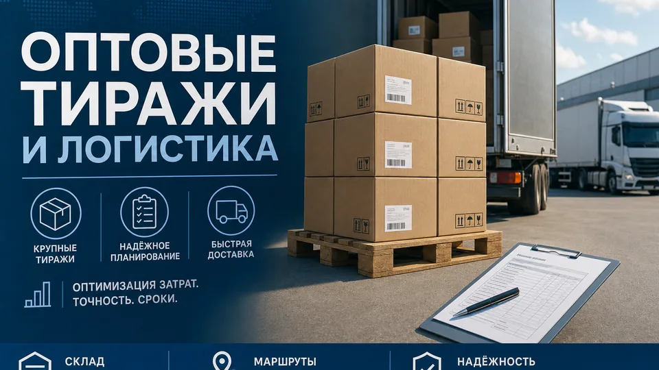 Оптовые тиражи и логистика: от 500 до 100 000+ единиц, сроки, доставка