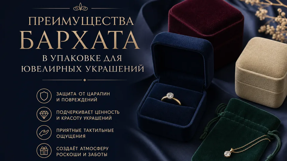 Преимущества бархата в упаковке для ювелирных украшений
