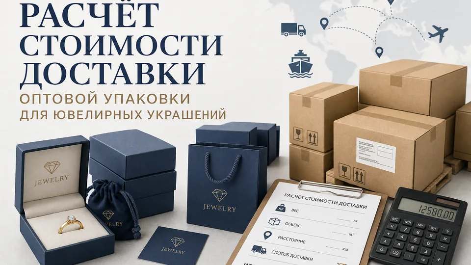 Расчёт стоимости доставки оптовой упаковки для ювелирных украшений