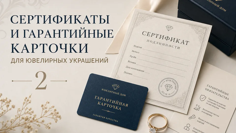 Сертификаты и гарантийные карточки для ювелирных украшений: оформление и печать
