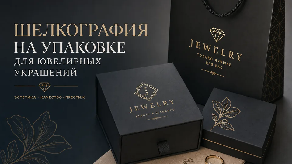 Шелкография на упаковке для ювелирных украшений