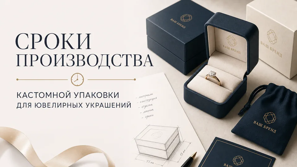 Сроки производства кастомной упаковки для ювелирных украшений