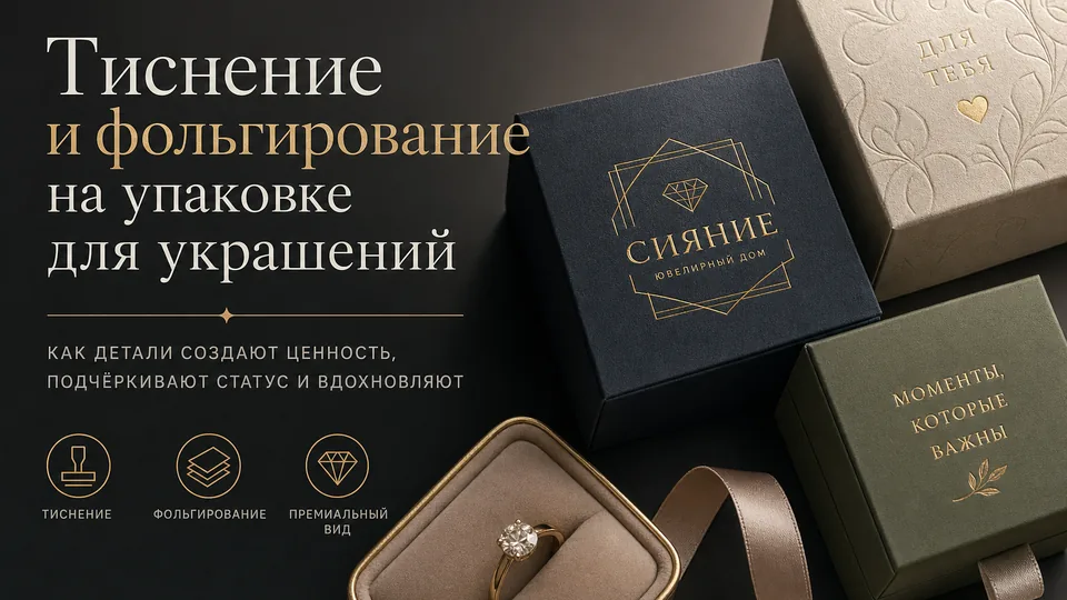 Тиснение и фольгирование на упаковке для украшений