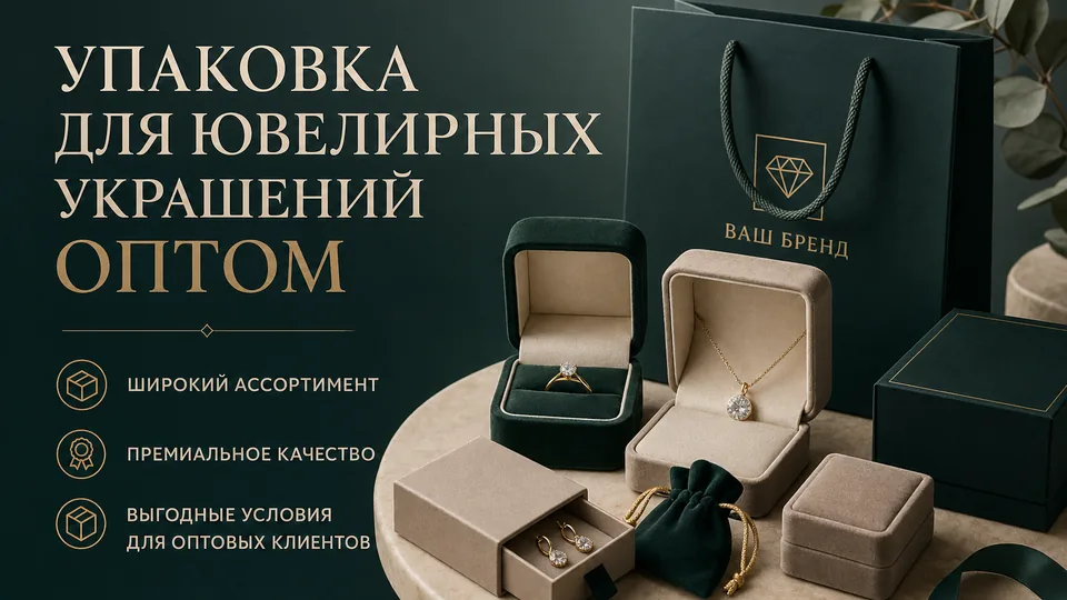 Упаковка для ювелирных украшений оптом: производство коробок, футляров и брендирование под заказ