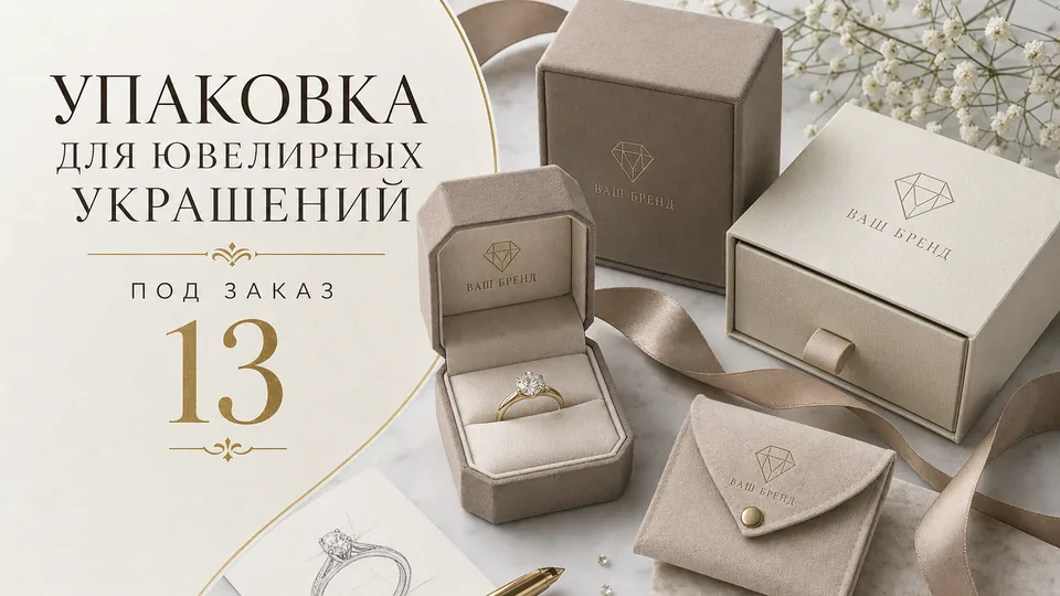 Упаковка для ювелирных украшений под заказ: коробки, футляры и брендирование оптом