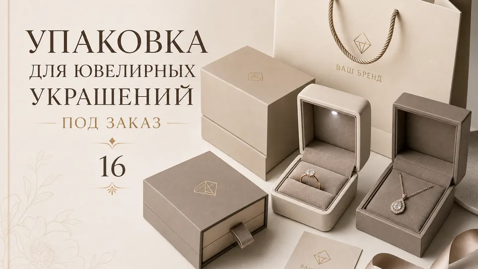 Упаковка для ювелирных украшений под заказ: коробки, футляры и брендирование оптом