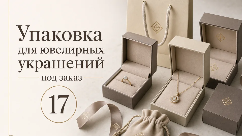 Упаковка для ювелирных украшений под заказ: коробки, футляры и брендирование оптом от производителя
