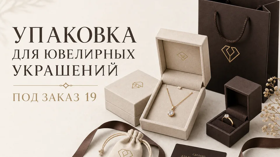 Упаковка для ювелирных украшений под заказ: коробки, футляры и брендированная полиграфия для ГИИС ДМДК