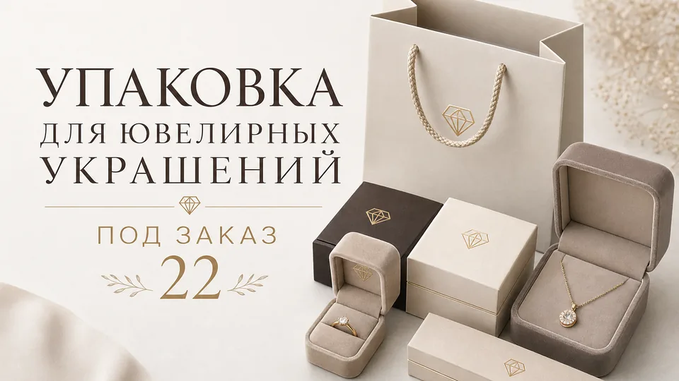 Упаковка для ювелирных украшений под заказ: коробки, футляры и брендирование оптом от 500 штук