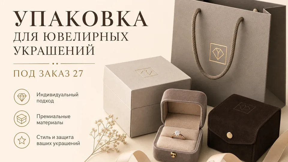 Упаковка для ювелирных украшений под заказ: коробки, футляры и брендирование оптом от производителя
