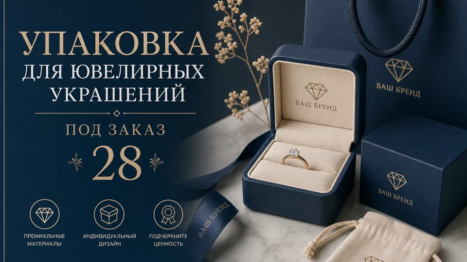 Упаковка для ювелирных украшений под заказ: от коробочек до брендированных комплектов для опта