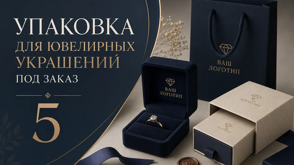 Упаковка для ювелирных украшений под заказ: коробки, футляры и мешочки с брендированием от производителя