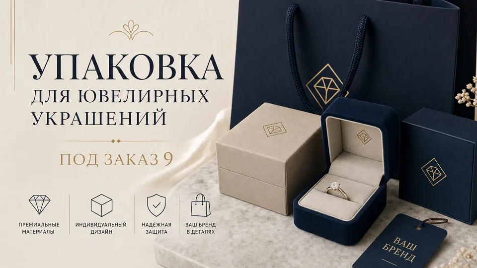 Упаковка для ювелирных украшений под заказ: коробки, футляры и брендирование оптом