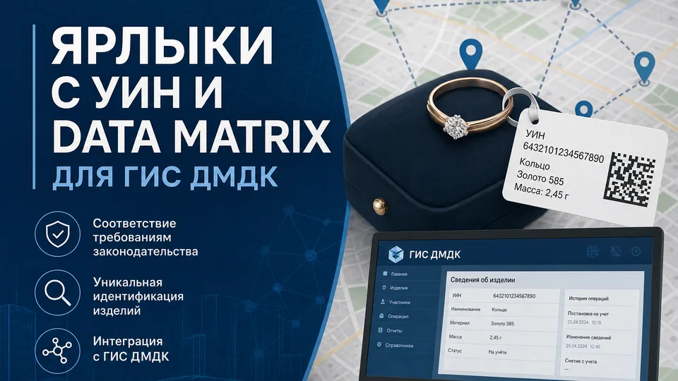 Ярлыки с УИН и Data Matrix для ГИИС ДМДК: инструкция по применению и типовые ошибки