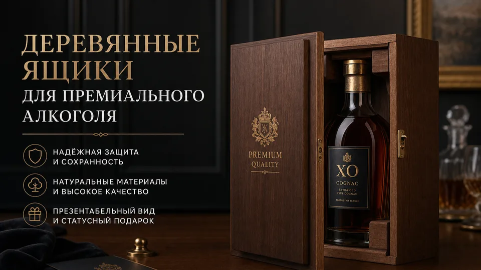 Деревянные ящики для премиального алкоголя