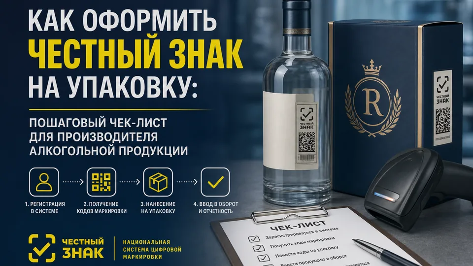 Как оформить Честный знак на упаковку: пошаговый чек-лист для производителя алкогольной продукции