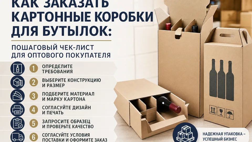 Как заказать картонные коробки для бутылок: пошаговый чек-лист для оптового покупателя