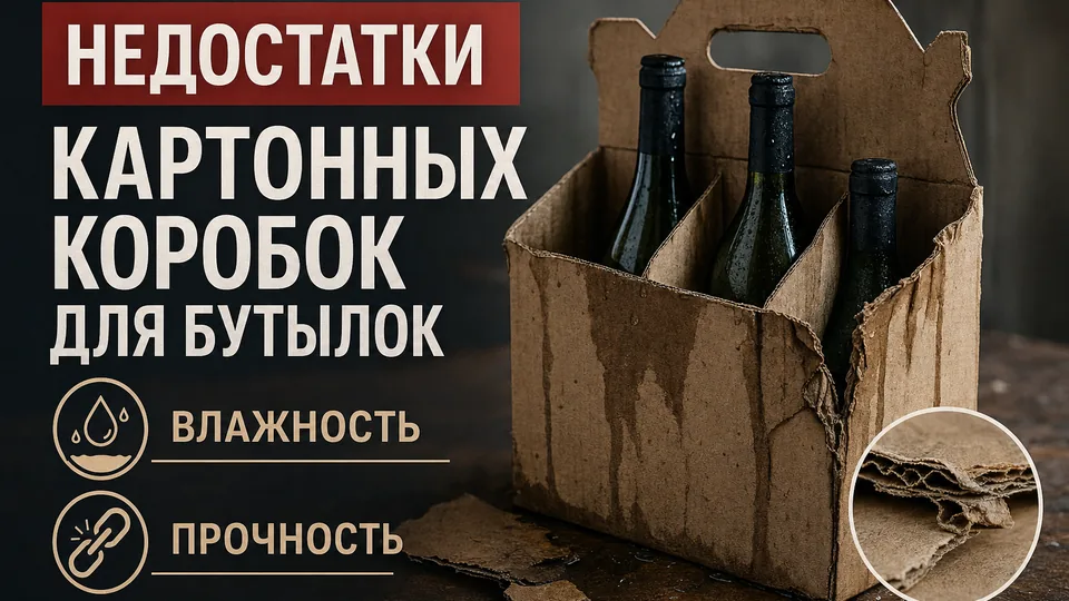 Недостатки картонных коробок для бутылок: влажность и прочность