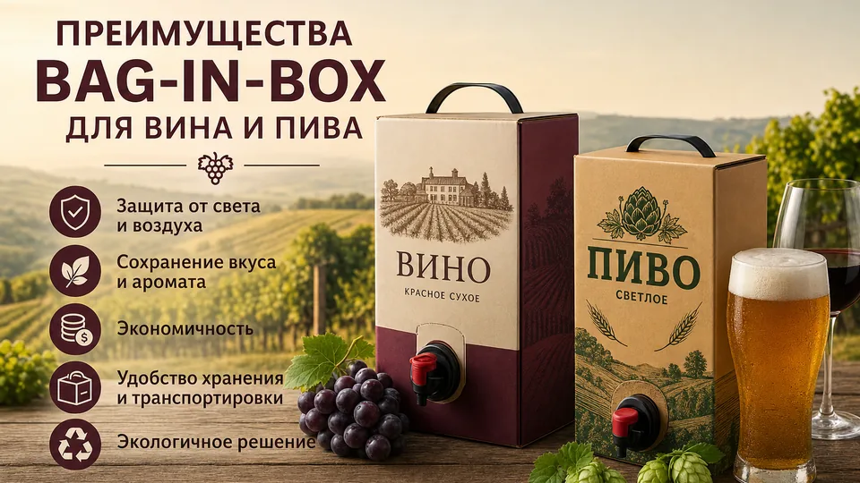 Преимущества Bag-in-Box для вина и пива