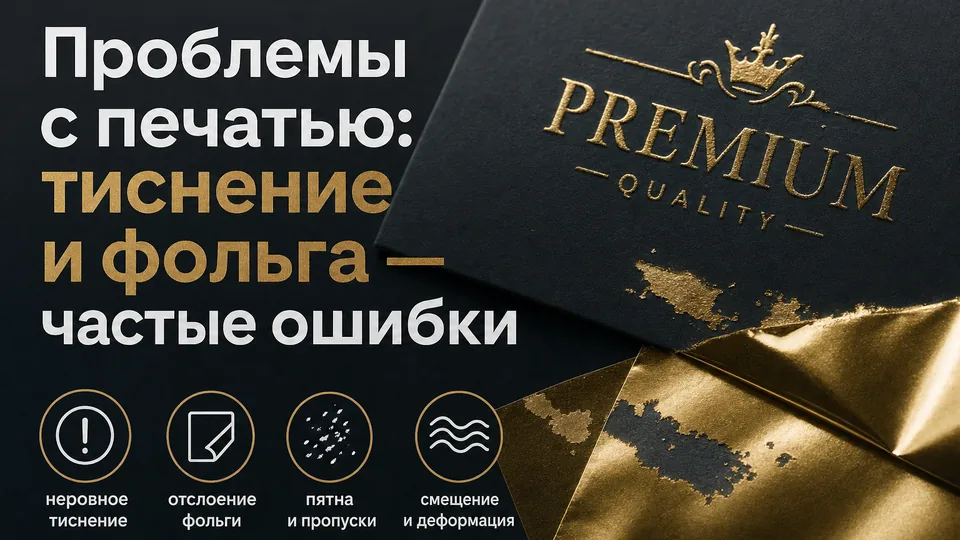 Проблемы с печатью: тиснение и фольга — частые ошибки