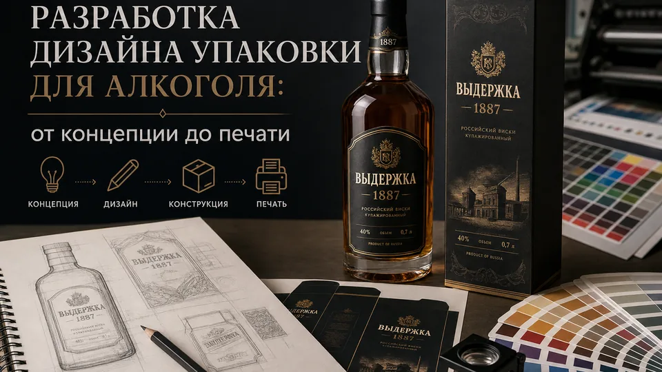 Разработка дизайна упаковки для алкоголя: от концепции до печати
