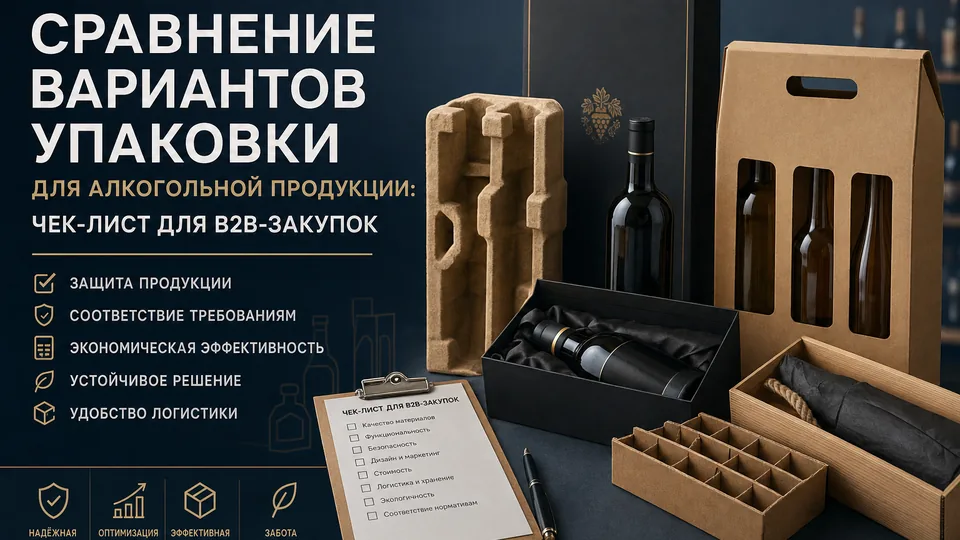 Сравнение вариантов упаковки для алкогольной продукции: чек-лист для B2B-закупок