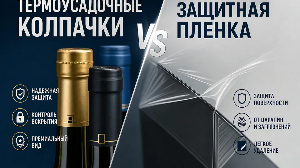 Термоусадочные колпачки vs защитная плёнка: что выбрать для упаковки алкоголя?